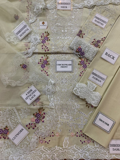 ELAF EMBROIDERED CHICKENKARI COTTON