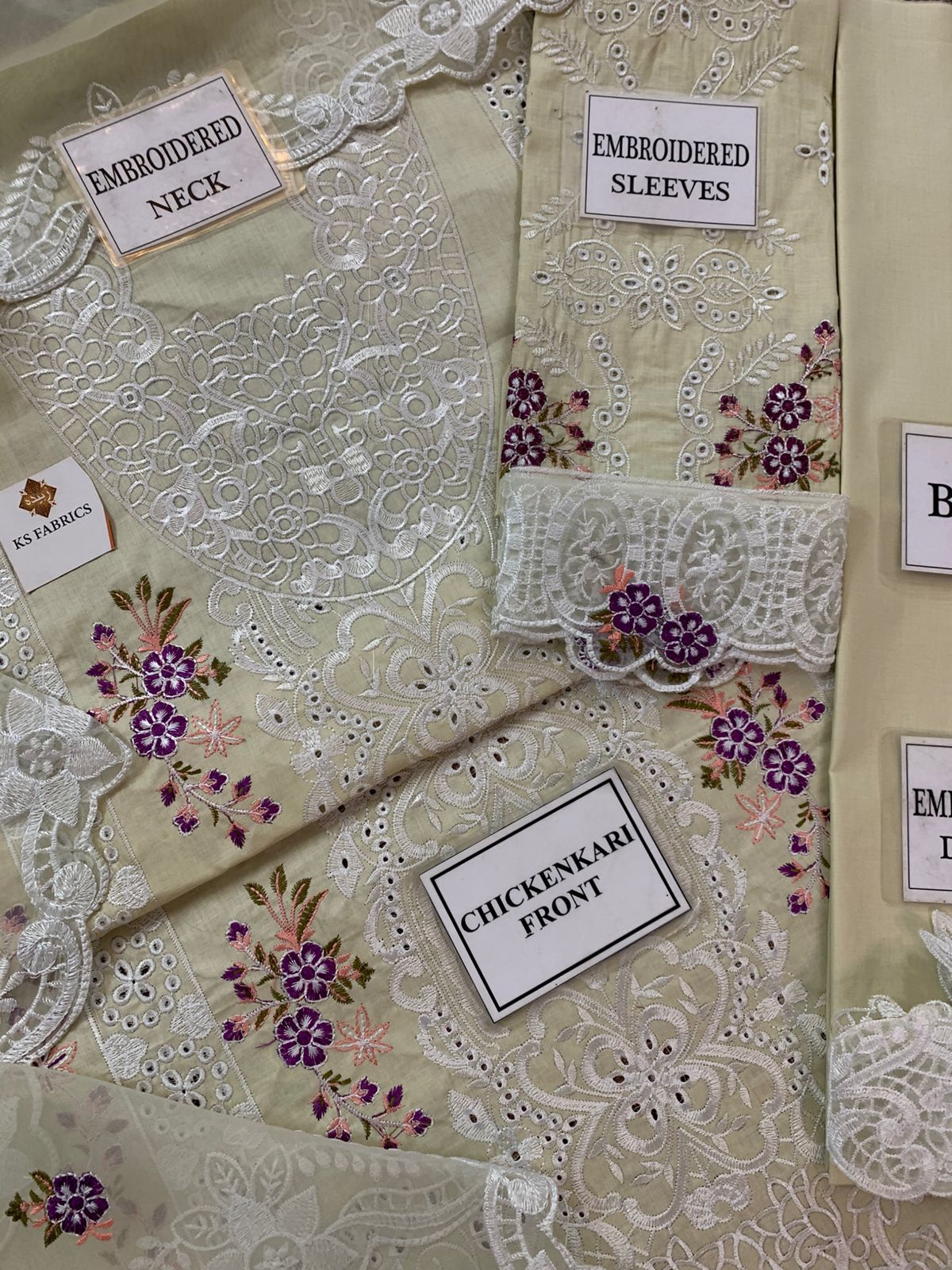 ELAF EMBROIDERED CHICKENKARI COTTON