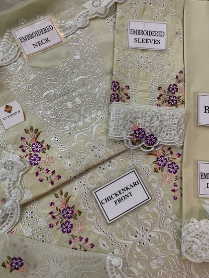 ELAF EMBROIDERED CHICKENKARI COTTON