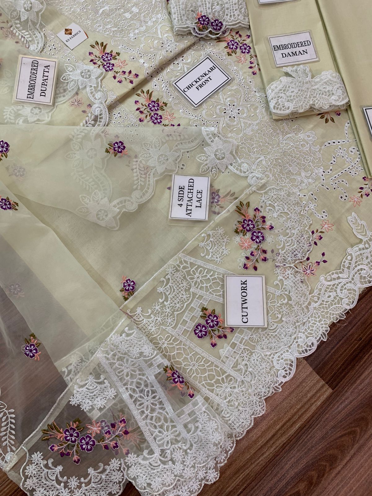 ELAF EMBROIDERED CHICKENKARI COTTON