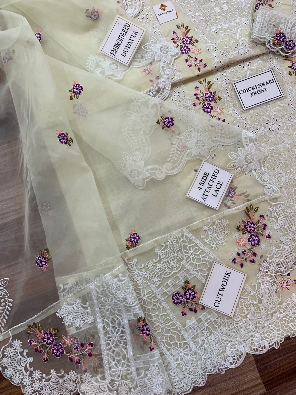ELAF EMBROIDERED CHICKENKARI COTTON
