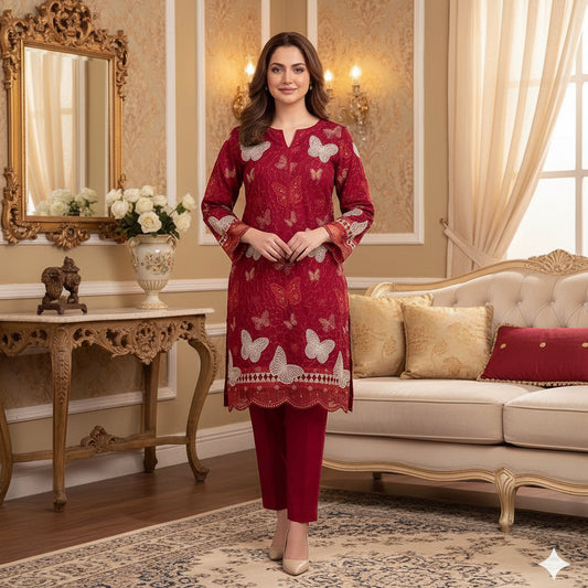 Maria B. (Butterfly), Luxury lawn Embroidered 2-Piece