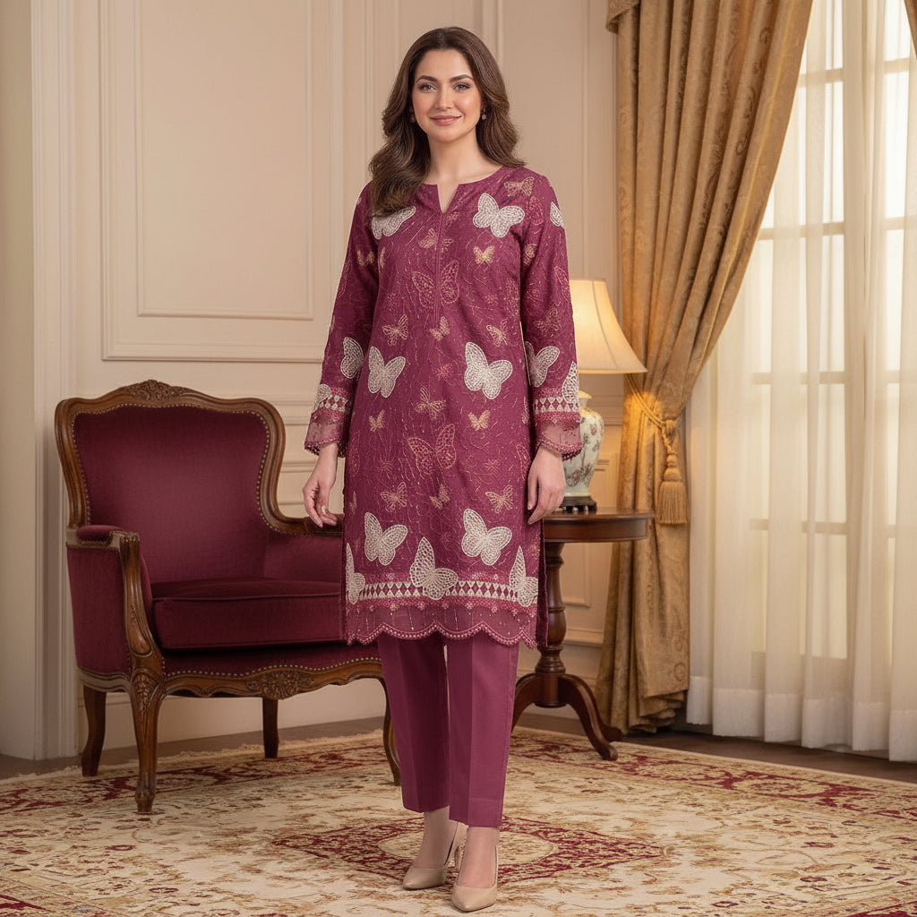 Maria B. (Butterfly),Luxury lawn Embroidered 2-Piece