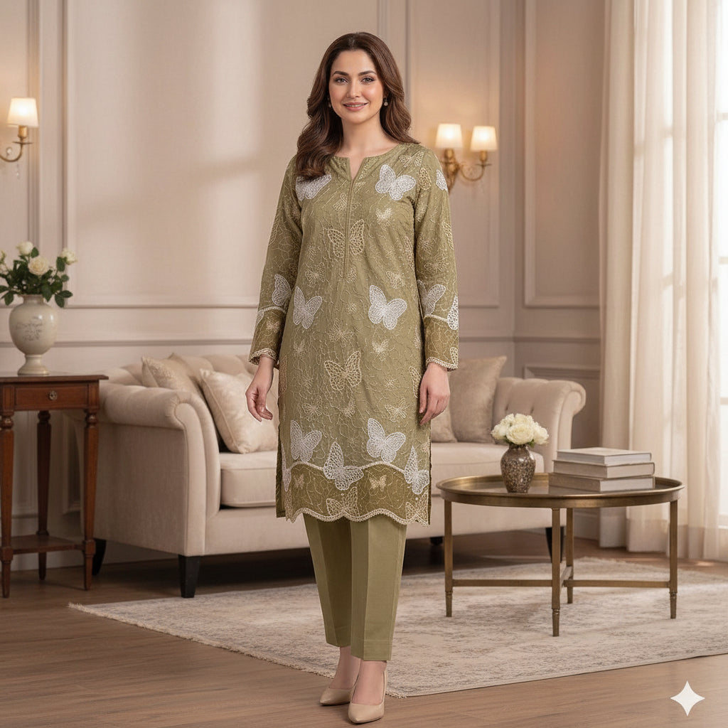 Maria B. (Butterfly),Luxury lawn Embroidered 2-Piece
