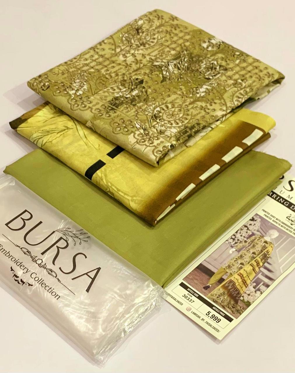 BURSA-Lawn Daman Boring & Lawn Dupatta/Shawl,  vibrant 17 colors