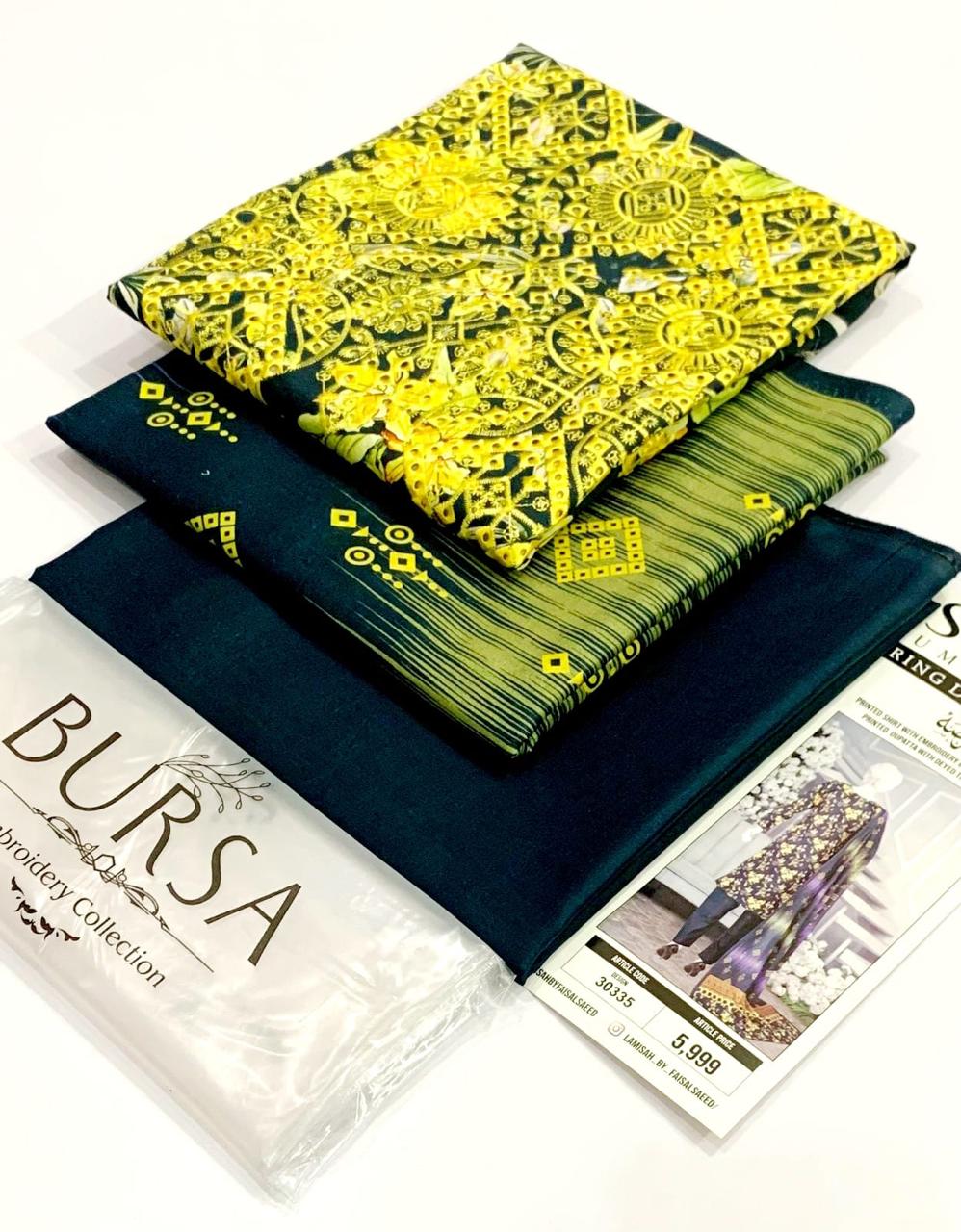 BURSA-Lawn Daman Boring & Lawn Dupatta/Shawl,  vibrant 17 colors