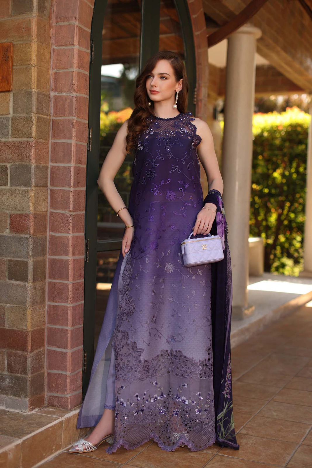 Noor By Saadia, Heavy Embroidered Neck bunch Lawn Shirt