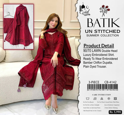 Batik-Lawn Front Full Heavy Sequence Embroidered