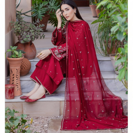 Batik-Premium dress  with Front Full Heavy  Embroidered