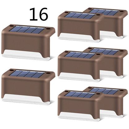 Imported Upgrade Waterproof LED Solar Fence Patio Stairs Garden Pathway Step Yard