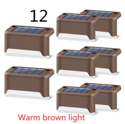 Imported Upgrade Waterproof LED Solar Fence Patio Stairs Garden Pathway Step Yard