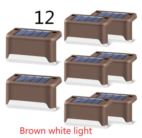 Imported Upgrade Waterproof LED Solar Fence Patio Stairs Garden Pathway Step Yard