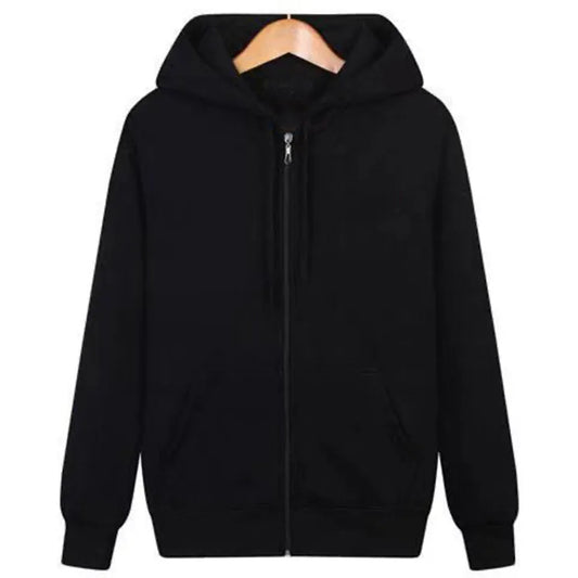 Men's zipper cardigan hooded sweater,fleece lining, available plus sizes, ideal for autumn and winter.