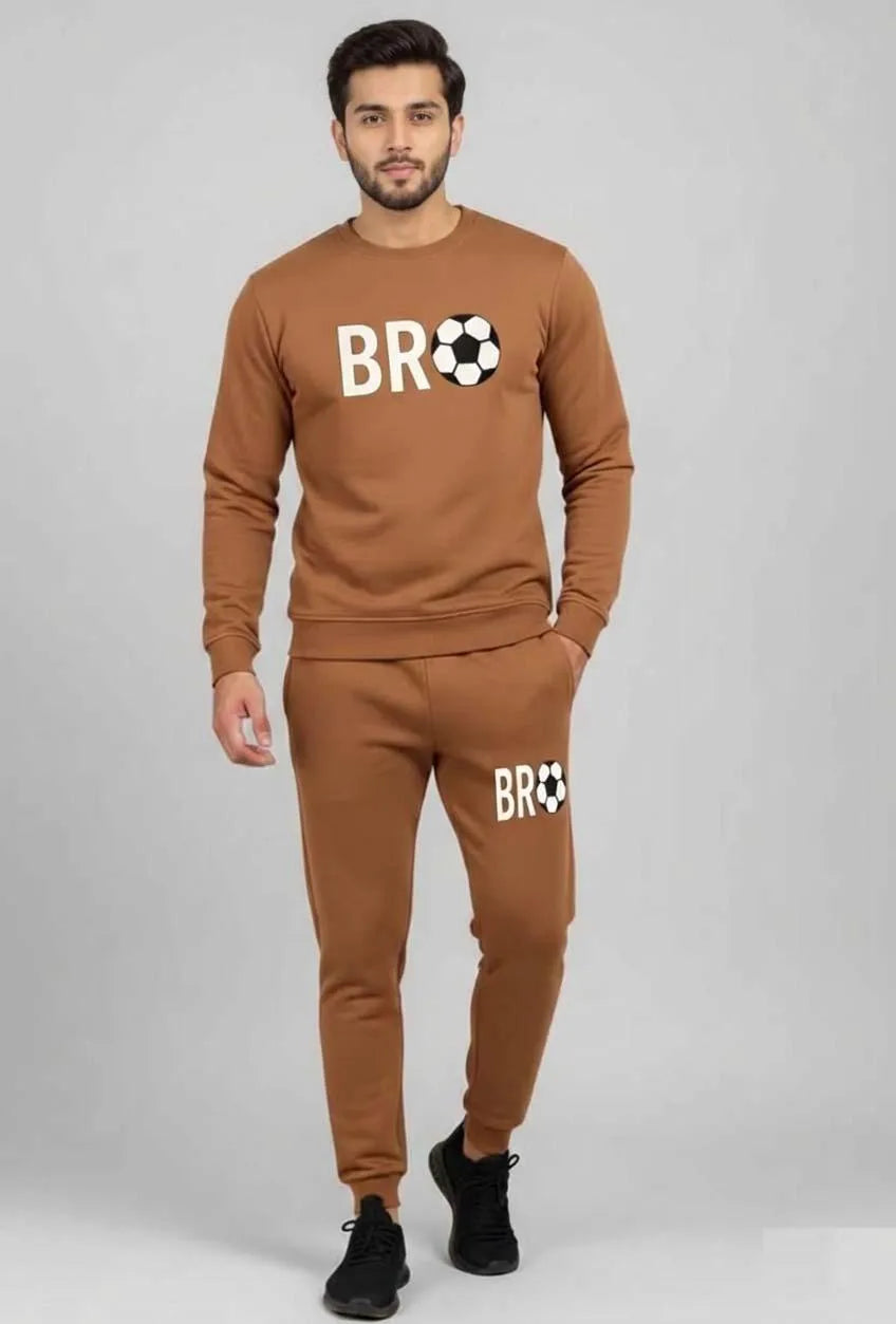 2 Pcs Men's Pollister  Fleece Printed Sweatshirt Track Suit