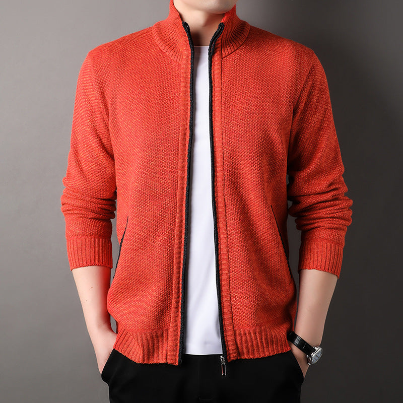 Amazon Knitted Cardigan Men's Korean-style Trendy Business Casual Spring and Autumn Sweater Coat
