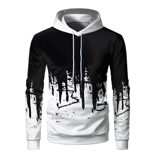 cross-border new 3D digital inkjet hoodie sweatshirt fleece loose men's sweater