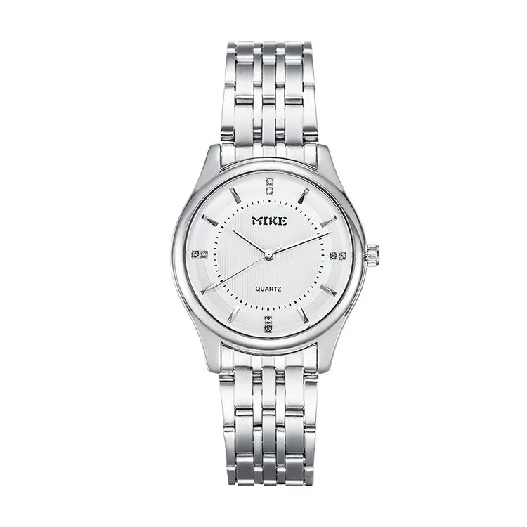 MK MIKE waterproof quartz, steel band for men,women, suitable for business and casual wear.