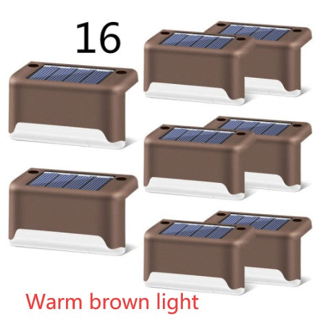 Imported Upgrade Waterproof LED Solar Fence Patio Stairs Garden Pathway Step Yard