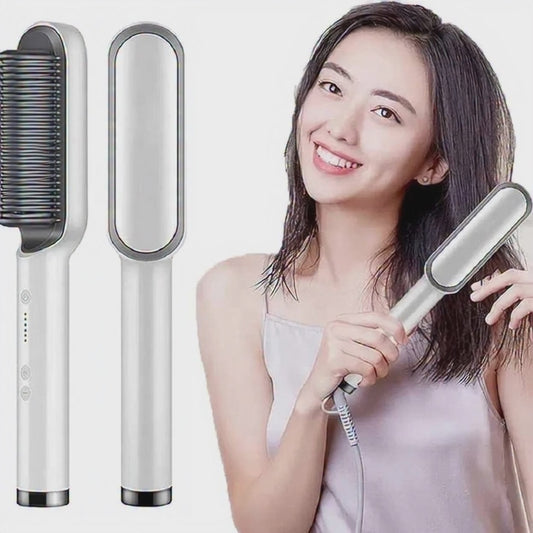 Electric hair dryer and straightener brush