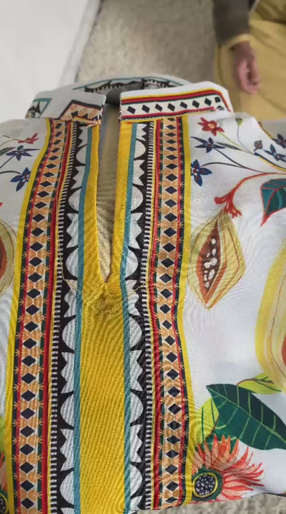 New arrival stitched 2 pcs printed shirt and  trouser