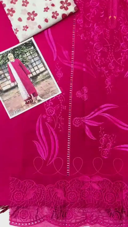JAZMIN, PURE LAWN HEAVILY  EMBROIDERY WITH RESHAM & THREAD