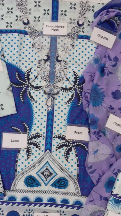Mushq Hemline, Lawn & Chiffon Al-Nisa Embroidery
