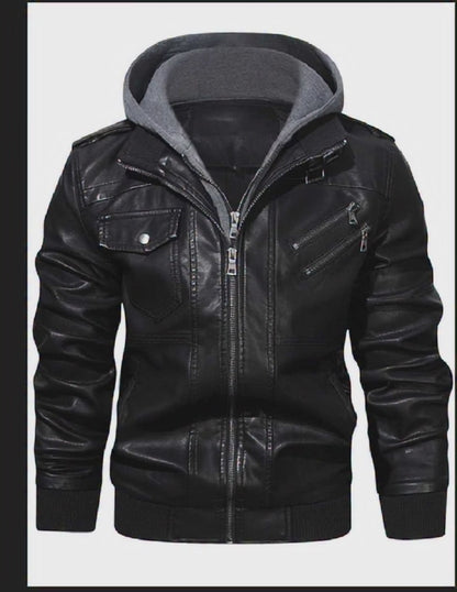 Biker Vintage Warm leather jacket coat for men