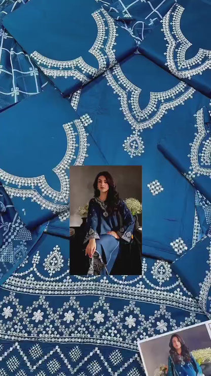 ZARA SHAHJAHAN”SUMMER, new arrival 3pc, front full embroidered