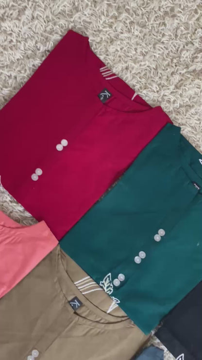 Cotton 2 piece Embroidered Top with cargo trouser*✨
