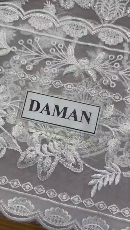 PARTY SUIT worn by NEELUM MUNIR, Organza shirt Front Full Heavy Embroidered With Sequence