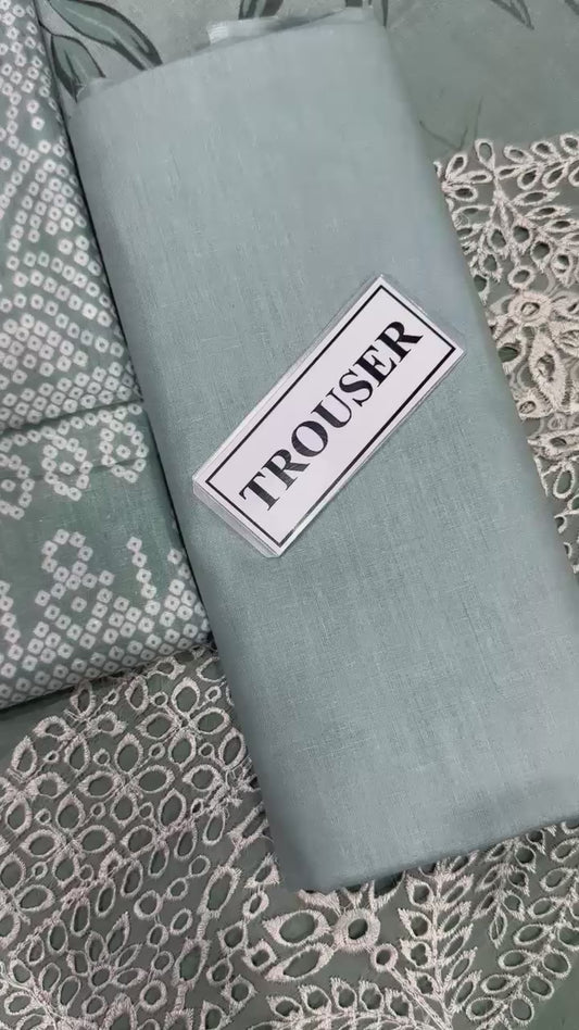 NUREH,unstitched Replica,LAWN embroidery Suit With CHIFFON embroidered Dupatta