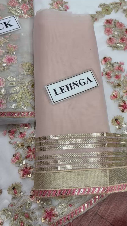 DEEPAK PERWANI, Unstitched (Replica), Body & Frock: CHIFFON