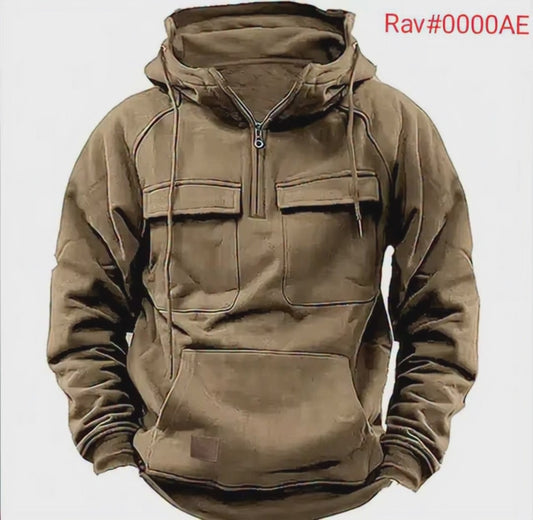 New autumn-winter men's hooded solid-color casual hoodie, Bust:128cmLength:76cmSleeve Length:65cm