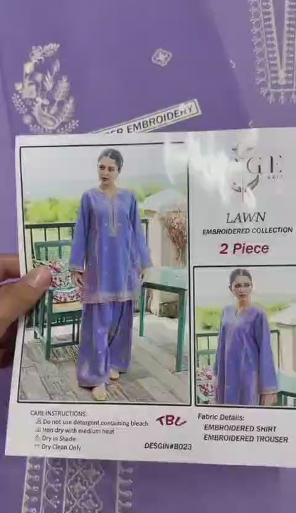 URGE,PURE 2PC EMBROIDERED, AIRJET 90/70 LAWN