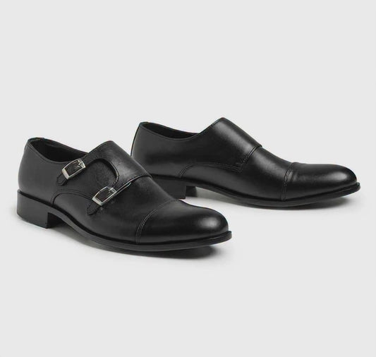Black leather shoes
