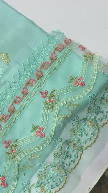 Qalamkar,Front Full Heavy Multi-Head Embroidered