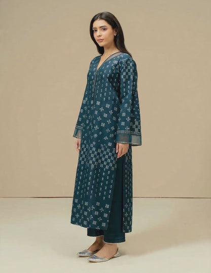 3 piece Khaddar suit Pret Embellishments Lime light