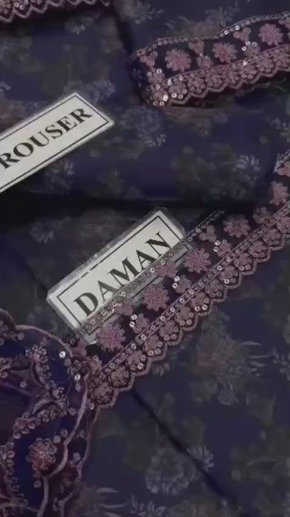 Moghani-printed lawn Suit with Chiffon embroidered Dupatta