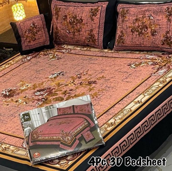 4Pc 3D Panel Bedsheet 25 design