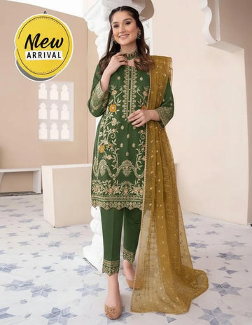 Women's stitched organza embroidered dress