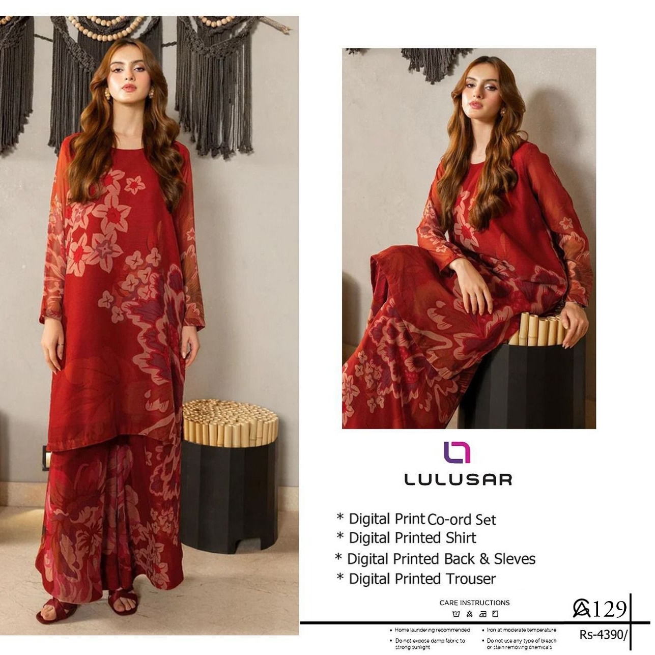 Lulusar co-ord,quality lawn 90/88, 6 colors