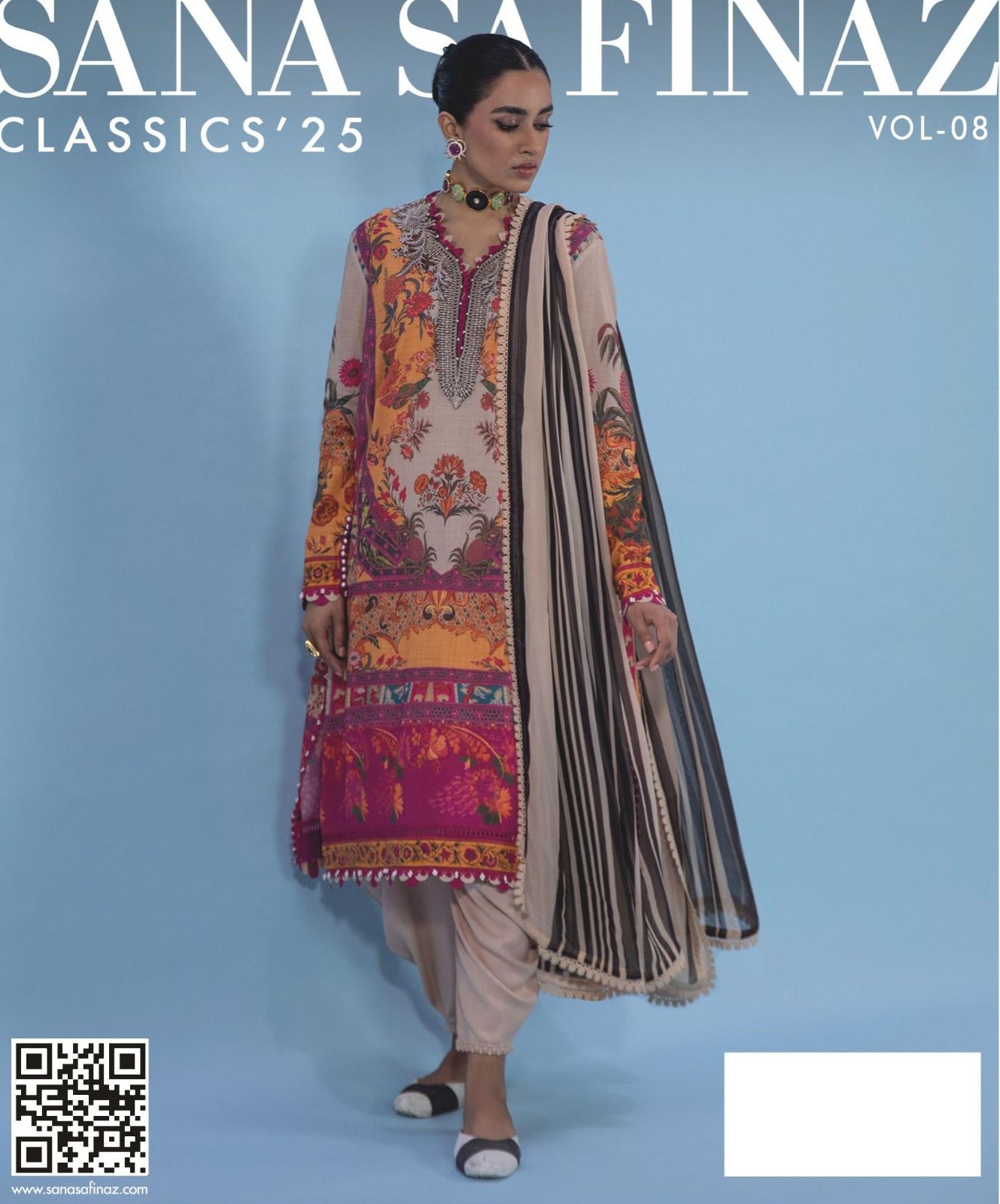 Sana Safinaz, Digital Printed Lawn Shirt 8 colours