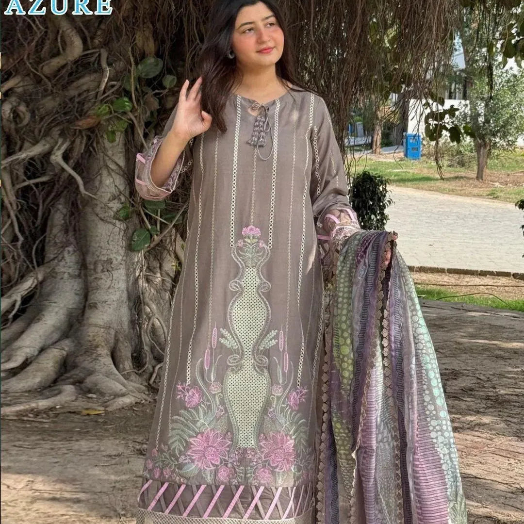 3 women's embroidered unstitched suit
