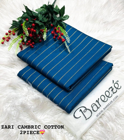 Zari Cambric cotton,2 PCs, Printed shirt, trouser (evergreen)