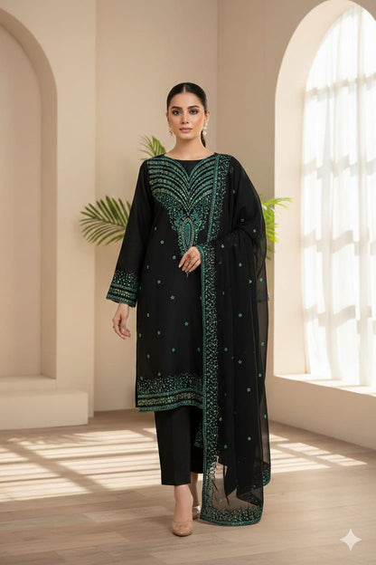 Lawn/cotton Hit Traditional Fully Sequence Embroidered, 2K26