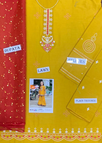 Lawn Eid collection 3pc Kids