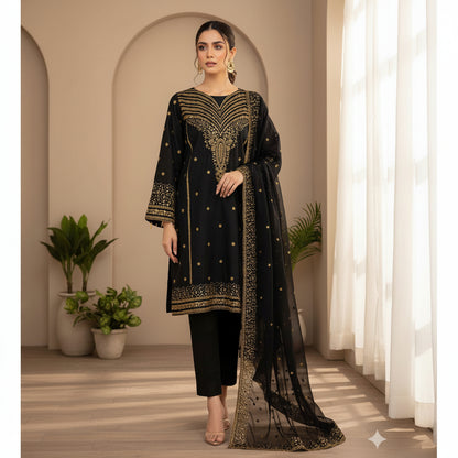 Lawn/cotton Hit Traditional Fully Sequence Embroidered, 2K26