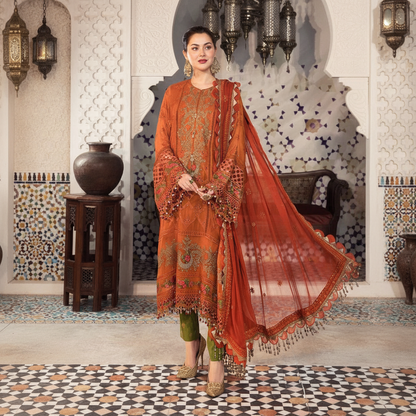 Maria B.CHIFFON Suit With MALAI Trouser