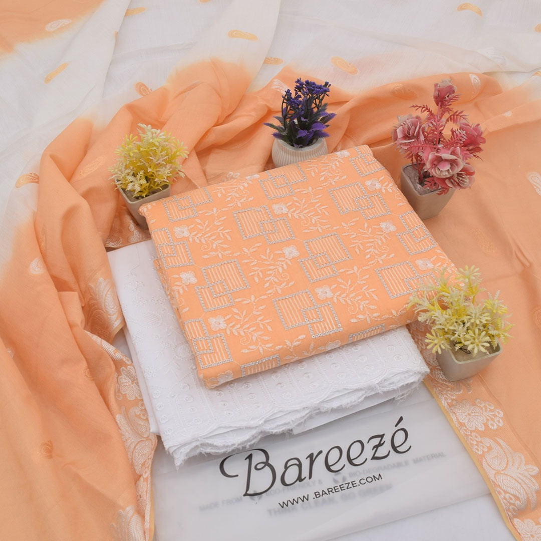 Bareezè, Lawn 2026, Dorya cotton,3pcs,embroidered 36 color's