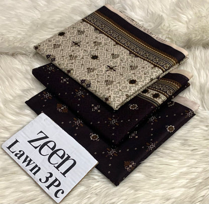 Zeen LAWN 3PC ⁠PRINTED LAWN* SHIRT & DUPATA, 50 colours and designs